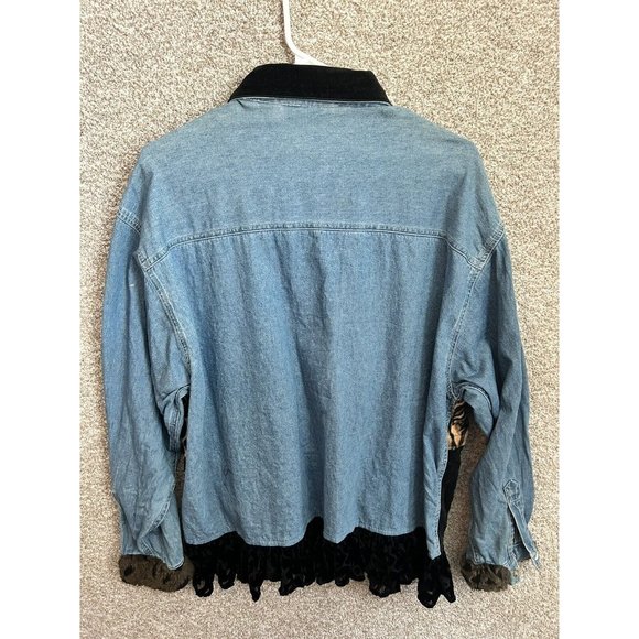 Vintage Taylor G Animal Block Print Denim Jacket Size 1X - Picture 5 of 7